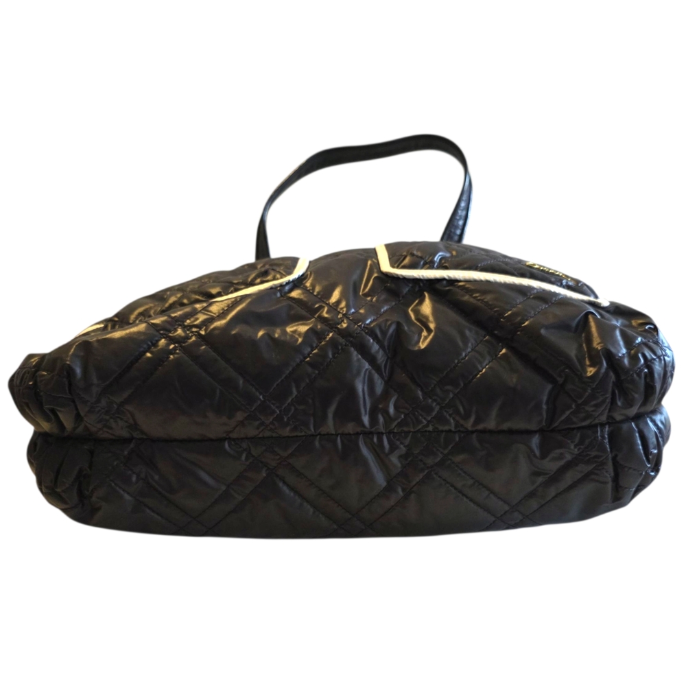 Coach Poppy Ski Bunny Black/White Limited Rare Quilted Glam Tote Y2K - Picture 5 of 9